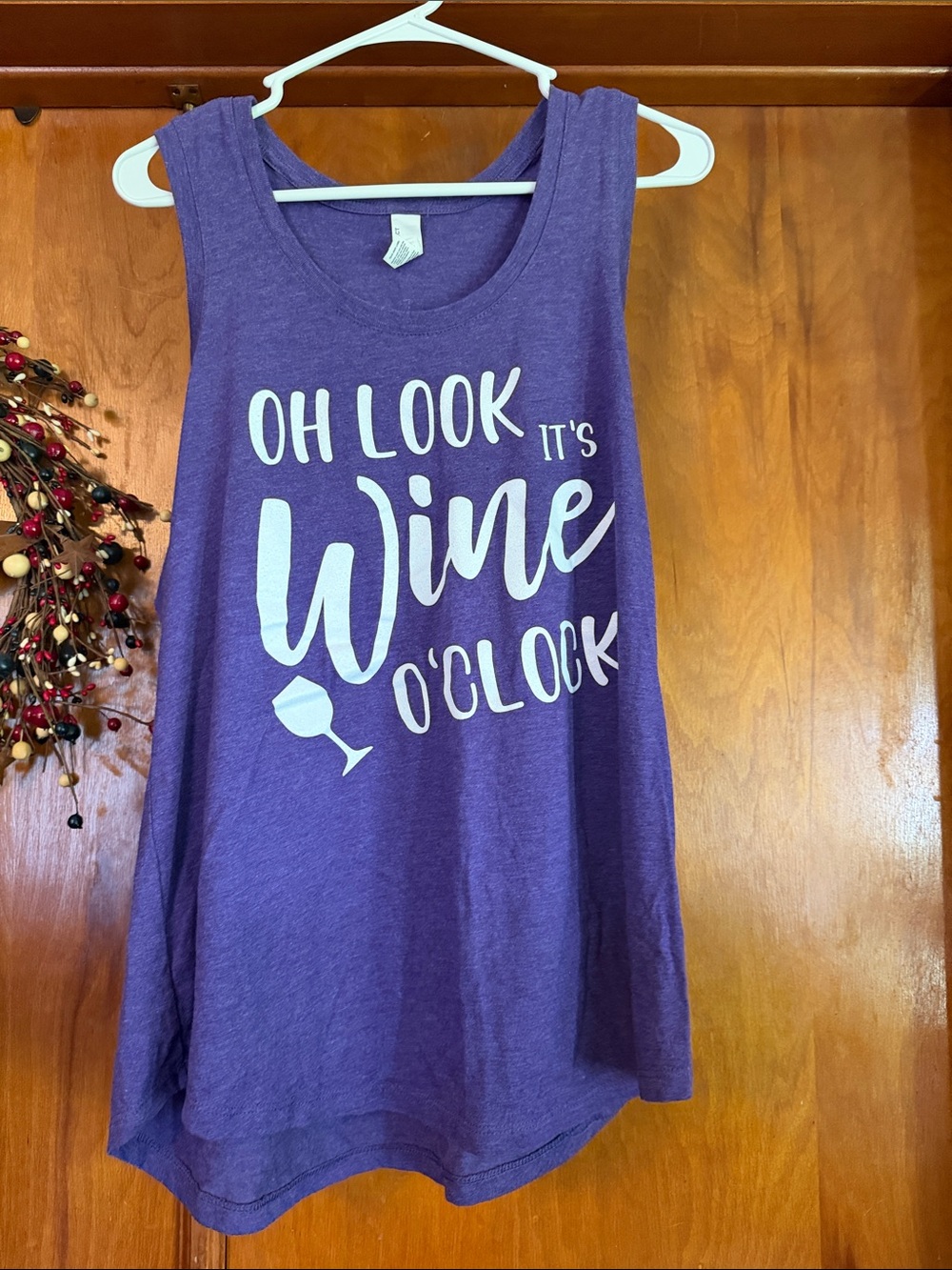 District Purple Graphic Tank "Oh Look It's Wine O'Clock"